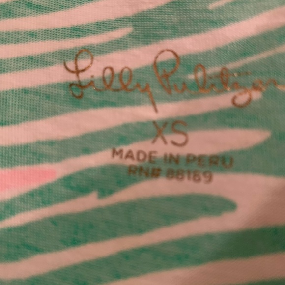 Lilly Pulitzer Size SX Pink and Green 100% Cotton Dress - Picture 3 of 3